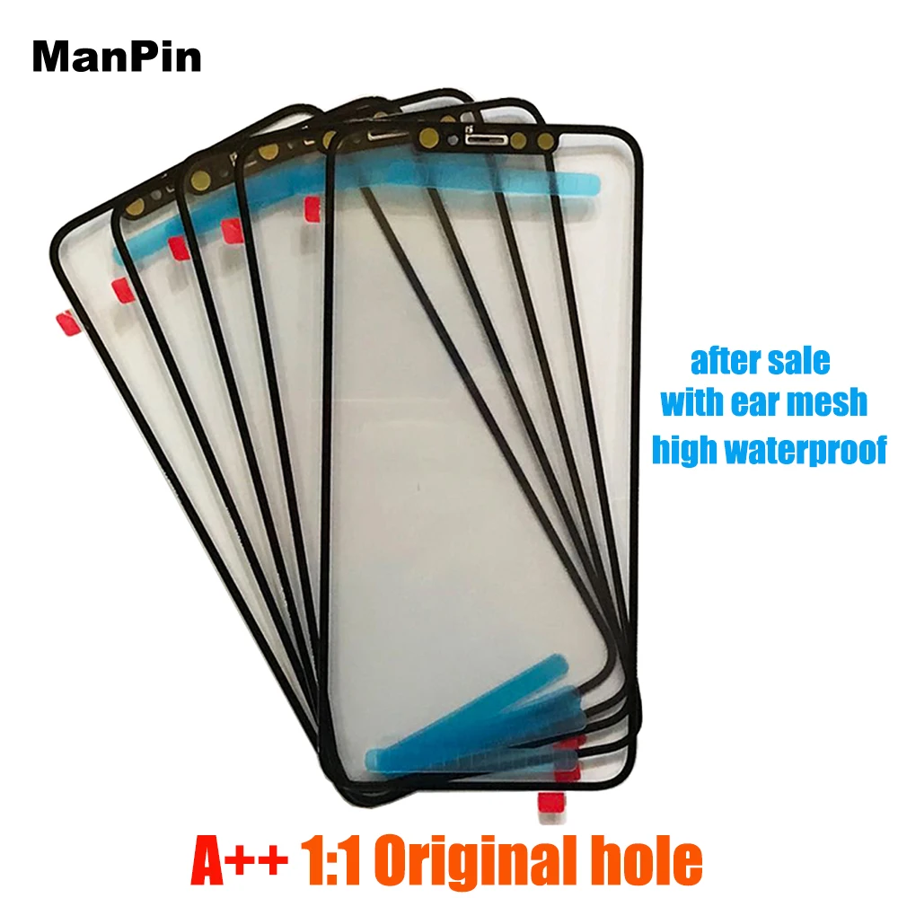 

5pcs LCD Screen Glass OCA Film For iPhone 13 12 Pro Max Mini 11 XS XR Touch Display Front Panel Lens Original Hole Repair Parts