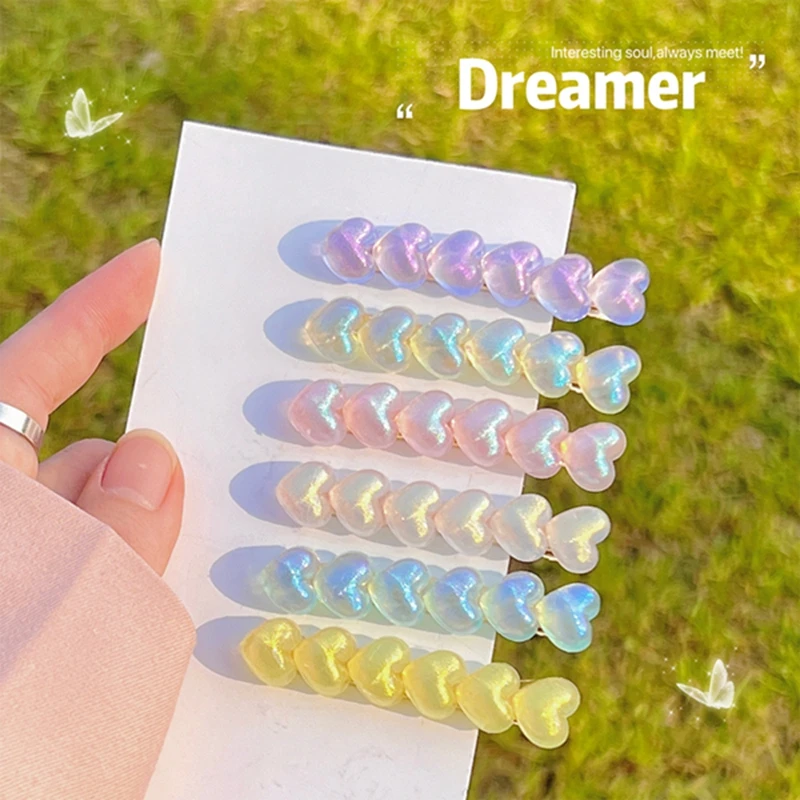 

Sweet Heart Hair Clips Barrettes Colored Heart Hairpin Women Girls Hairgrips Pins Hair Band Acccessories Hair Pins Duckbilled