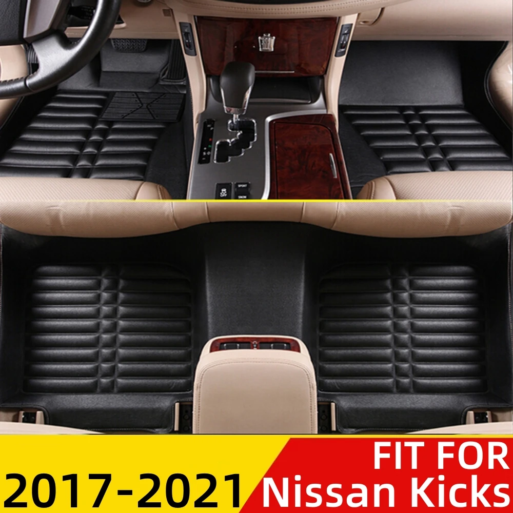 

WZJ 3D All Weather Car Floor Mats For Nissan Kicks 2017 18-2021 Custom Fit Front & Rear Floor Liner Mat Cover Auto Parts Carpet