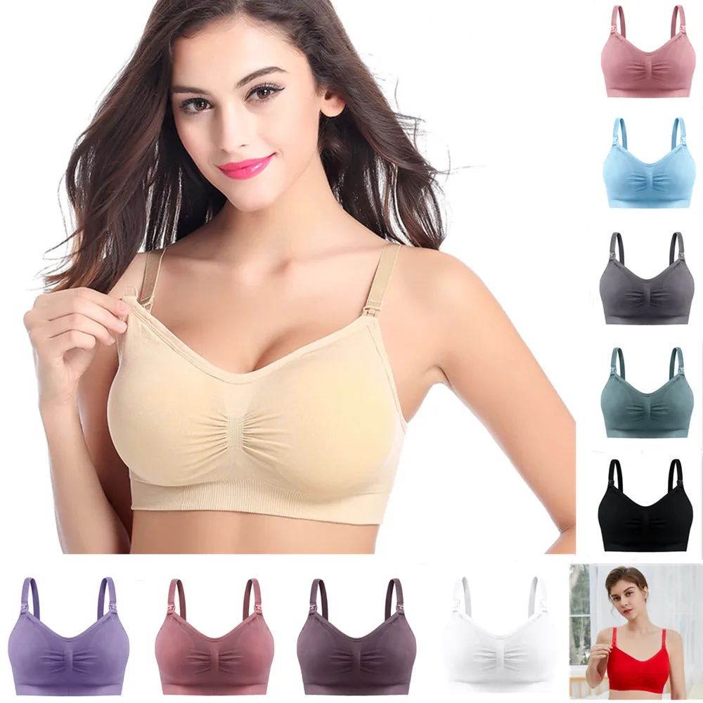 

3pcs/Lot Nursing Bra Breasting Clothes For Pregnant Women Up Open Button Wire Free Back Closure Seamless Maternity Underwear