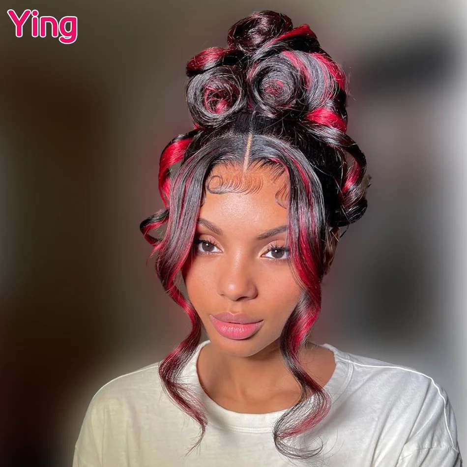 Ying Hair Highlight Pink 5x5 Transparent Lace Closure Wig 180%13x6 Lace Front Wig Remy Human Hair 13x4 Body Wave Lace Front Wig