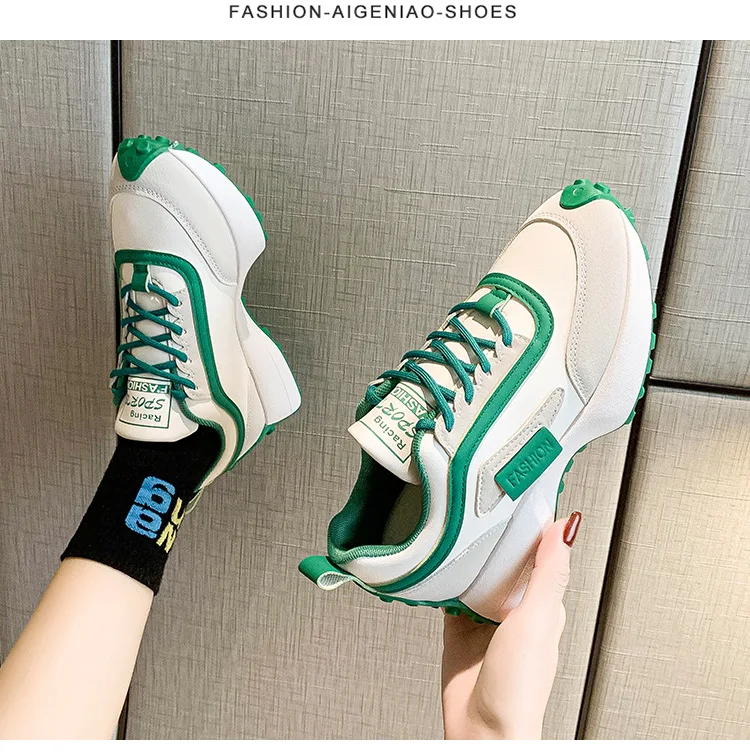 

Women's Shoes 2022 New Spring and Autumn Single Shoe Running Shoes Women's Leisure Thick Sole Platform Sneaker