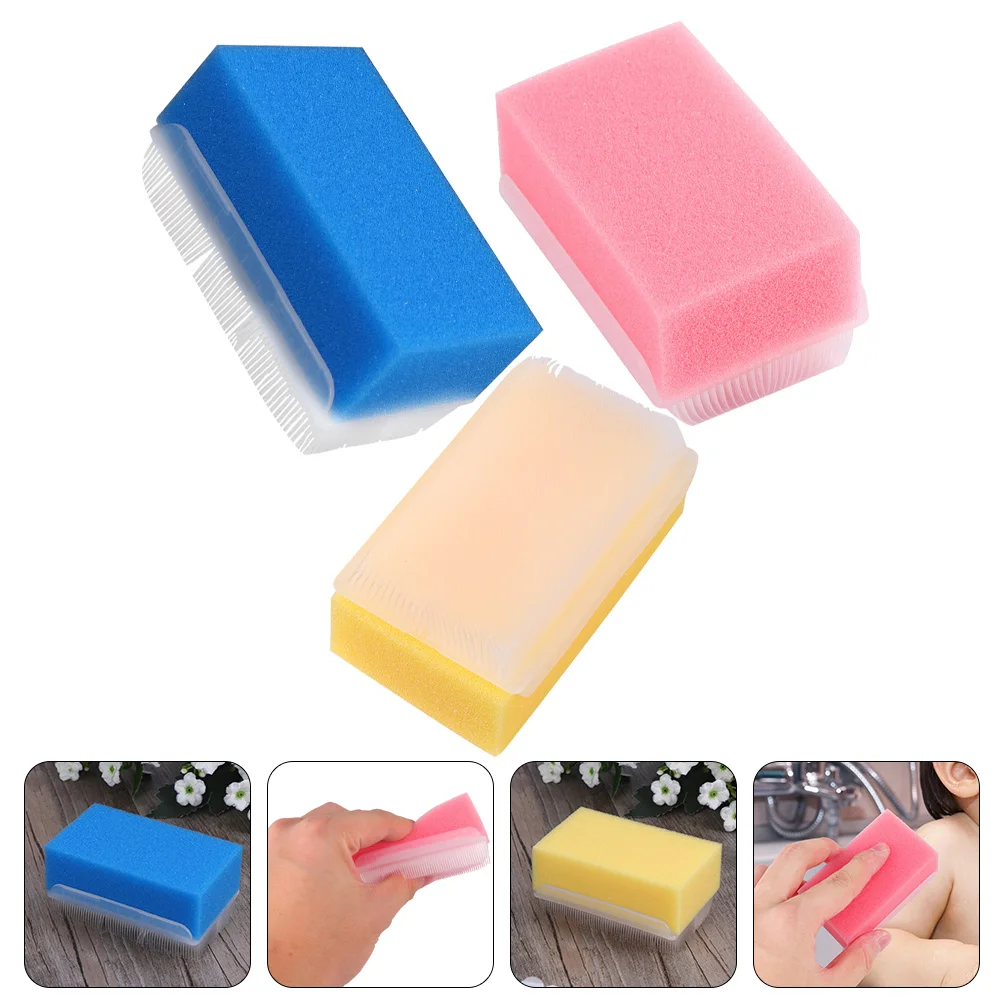 

3Pcs Sponge Infant Hair Brush Bath Brush Newborn Bath Essentials Brush For Hair for Bathing Infant Home