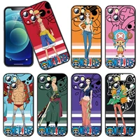 popular anime one piece cartoons phone case for iphone 11 12 13 mini 13 14 pro max 11 pro xs max x xr plus 7 8 silicone cover