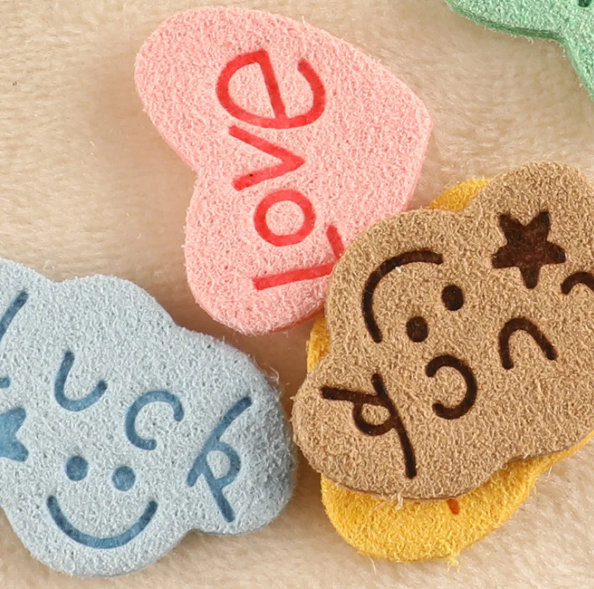 10 Pcs Star Luck Love Printed Patches Leather Badges Clothing Hat Bag Shoe Decor Repair Material Phone Gift Box DIY Accessory