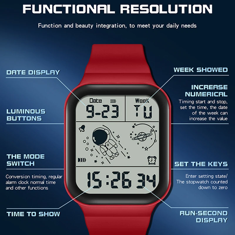 SANDA Мужские Спортивные Цифровые Кварцевые Наручные Часы С Шагомером Водостойкий