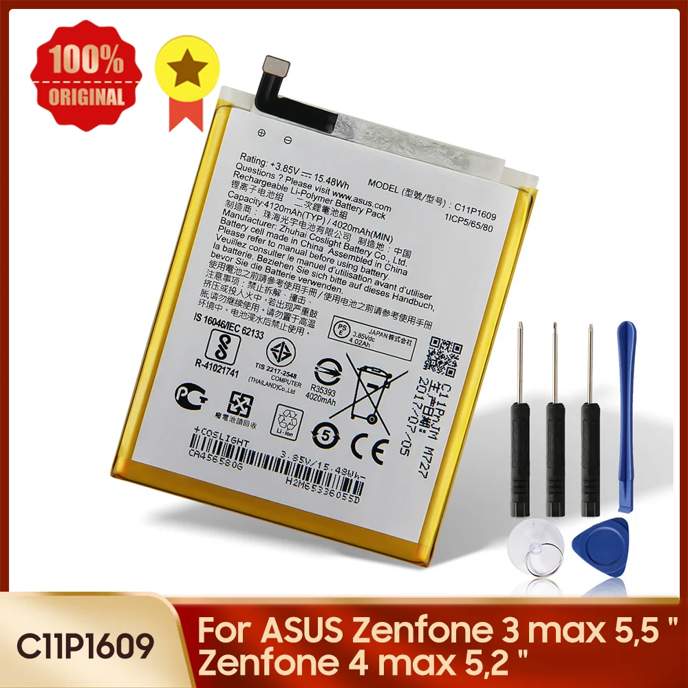 Оригинальный сменный аккумулятор C11P1609 для ASUS Zenfone 3 max 5 дюйма ZC553KL X00DDA Zenfone4 2 ZC520KL