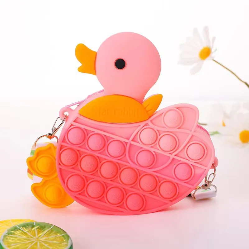 Фото Сумка-кроссбоди Rianbow Duck 2026: Игрушка-антистресс для девочек, сенсорная игрушка-поп-ит для снятия стресса, кошелек для монет, рождественский подарок №2