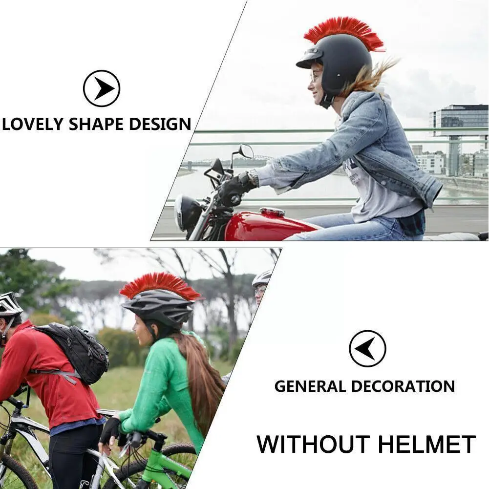 

Helmet Decorations Wigs Colorful Cockscomb Motocross Decoration Off Car Hair Face Road Sticker Accessories Helmet Full Past D0p4