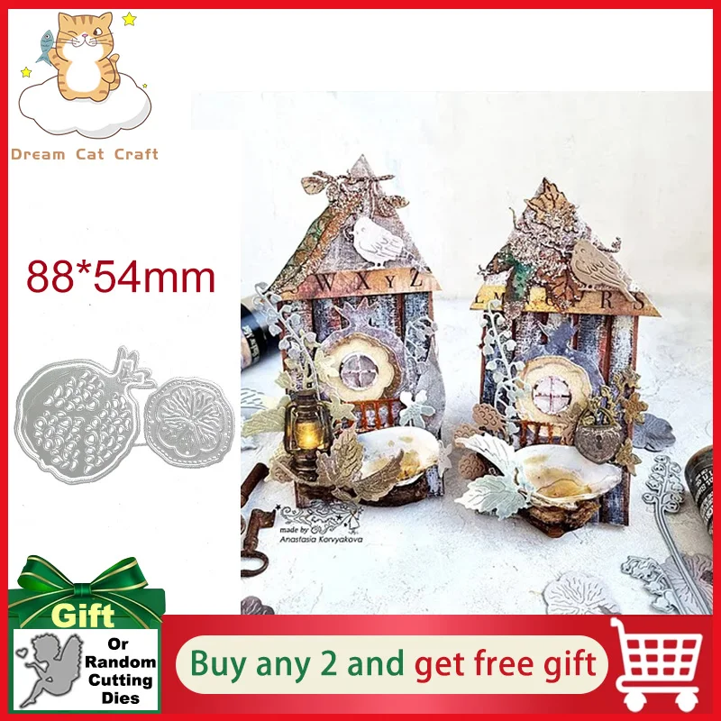 

Pomegranate Flower Growing Fruit Cutting Dies Fruits Science Metal Cutting Die Dies Decoration Scrapbook Greeting Card