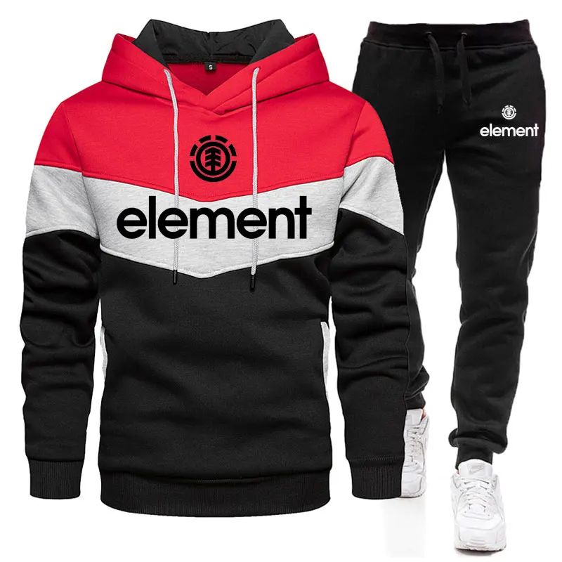 2023 Fashion Tracksuit Men's Hoodie + Sports Pants Set Pullover Sweater Tops and Jogging Running Pants Casual Outfit