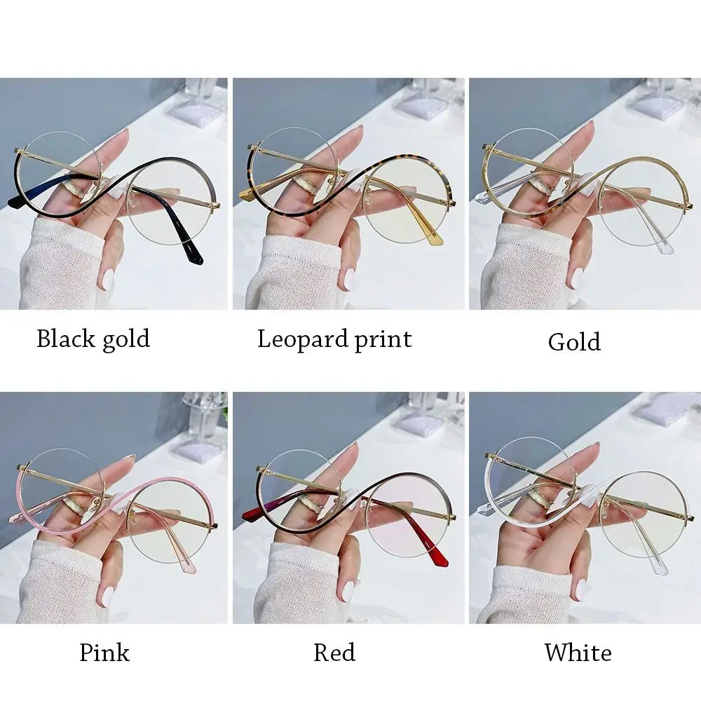 Круглые очки унисекс по рецепту с поликарбонатными линзами S-образная оправа