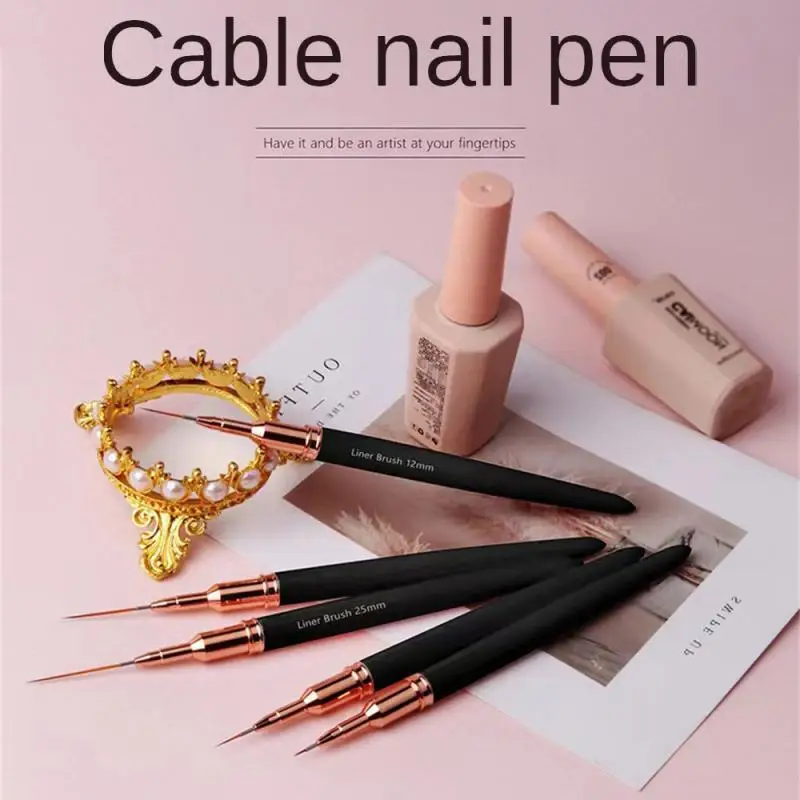

Nail Stylus Pull Pen With Cover Metal Rod Round Head Paint Pen