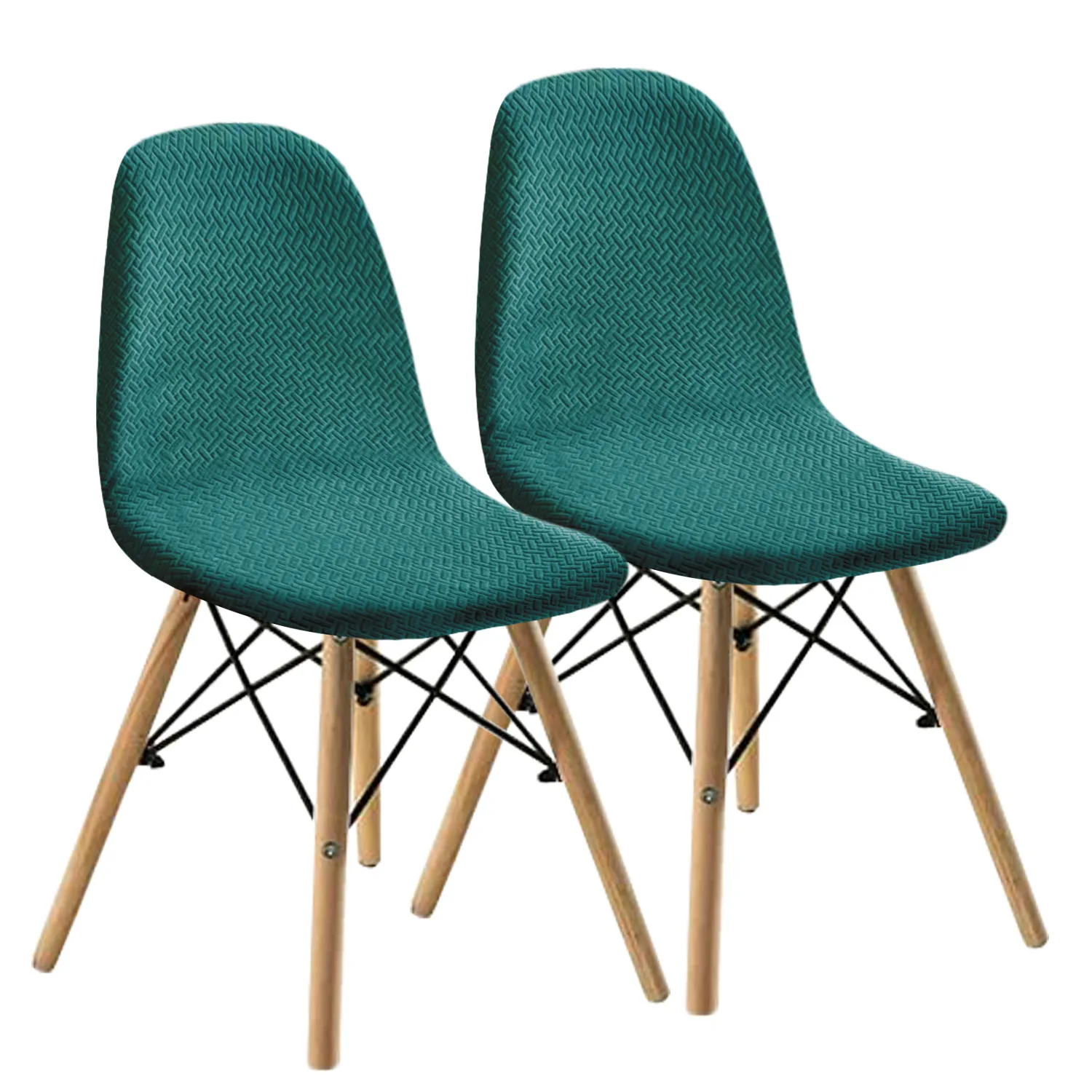 

Long Plaid Jacquard Imus Curved Chair Cover for Clubhouse Shell Chair Home Chair Cover Wholesale Anti slip and Dust Proof