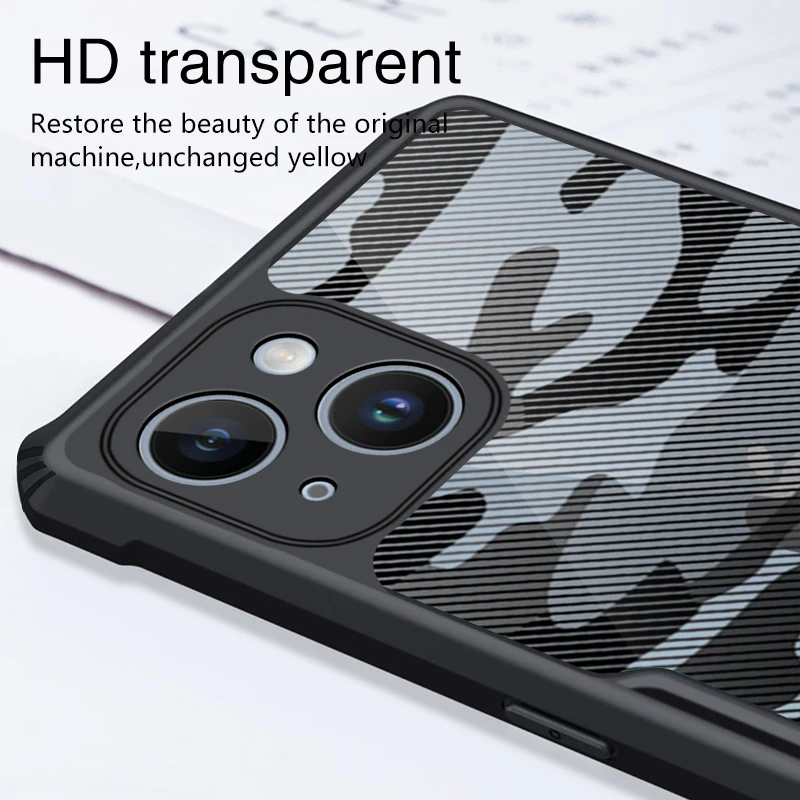 Жесткий [Камуфляжный Жук] Гибридный ударопрочный тонкий кристально прозрачный