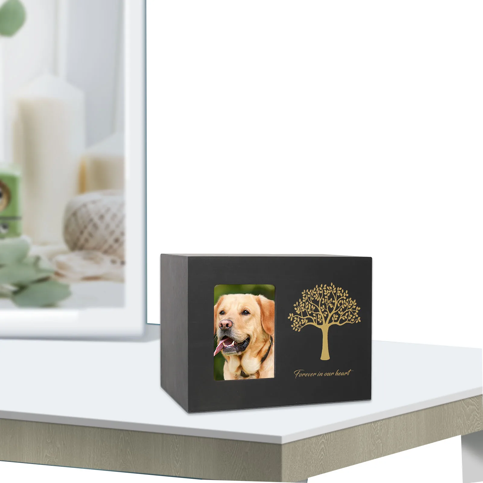 

Cremation Urns for Ashes Burly Wood Keepsake Urns for Dogs Ashes Pet Memorial Keepsake Urns Wood Urn Photo Box Pet Cremation Urn