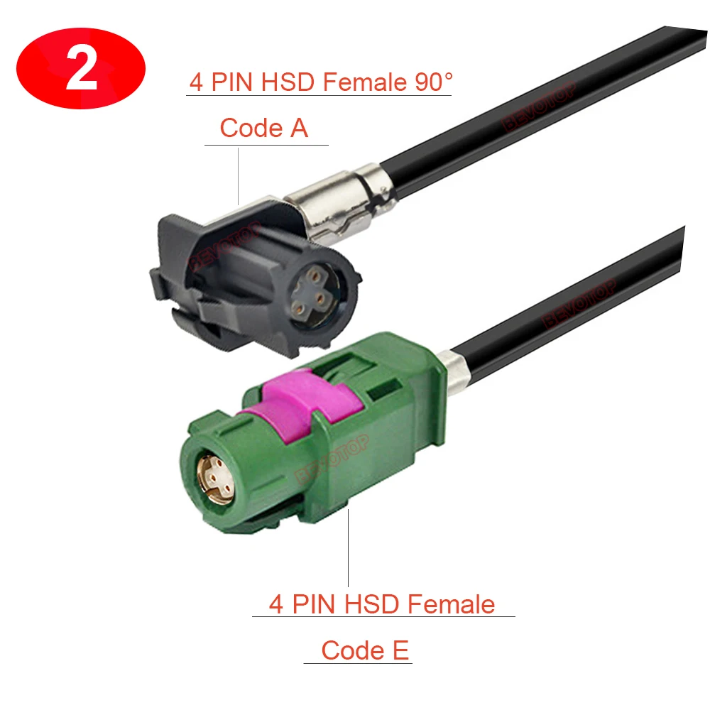 

1 шт. 4-контактный LVDS HSD черный от A до Green E видеолиния высокоскоростной аудионавигационный кабель для VW BMW Audi Mercedes автомобильный жгут проводов