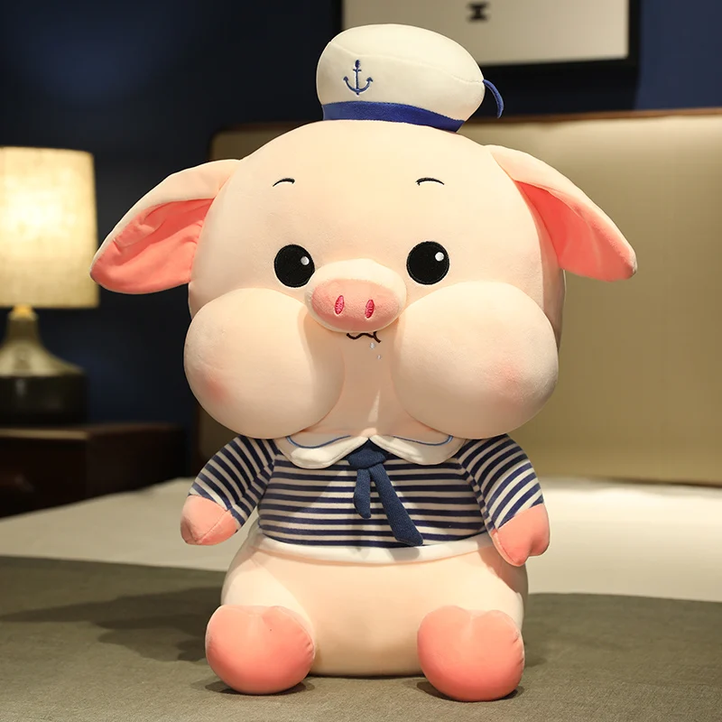 

40-60cm Cuddly Cute Stuffed Animal Pig With a Bowknot Plush Doll Soft Toy Pillow Hug & Cushion for Kids Adults Home Car Decor