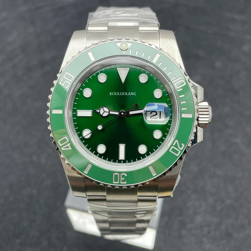 

40mm mechanical watch,sapphire glass,904 stainless steel lumens,waterproof 313* movement,28800 amplitude,120 rpm ceramic bezel