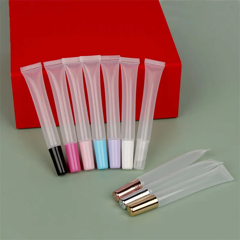 Wholesale 20-200pcs 15ml Empty Lip Gloss Tube Lipstick Tube Lip Balm Soft Tube Makeup Vessel Squeeze Clear Cosmetic Container