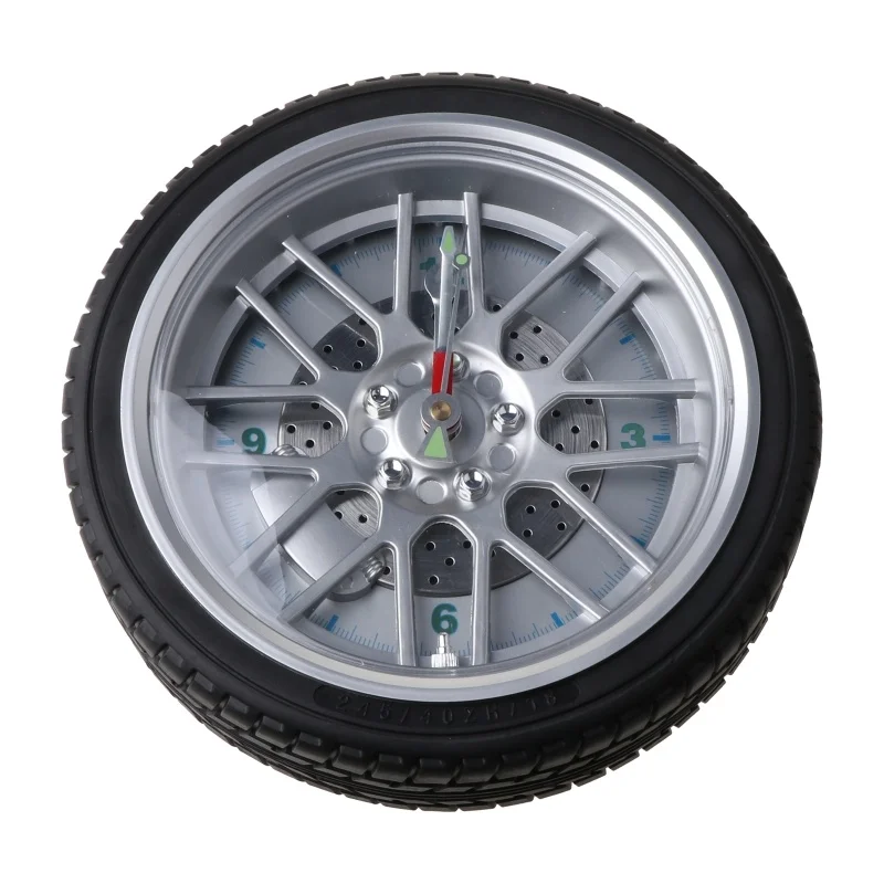

new 2022 Garage Wall Clock 10-inch Luminous Tire Outer Edge Decorative Clock Mute Suitable For Bedroom