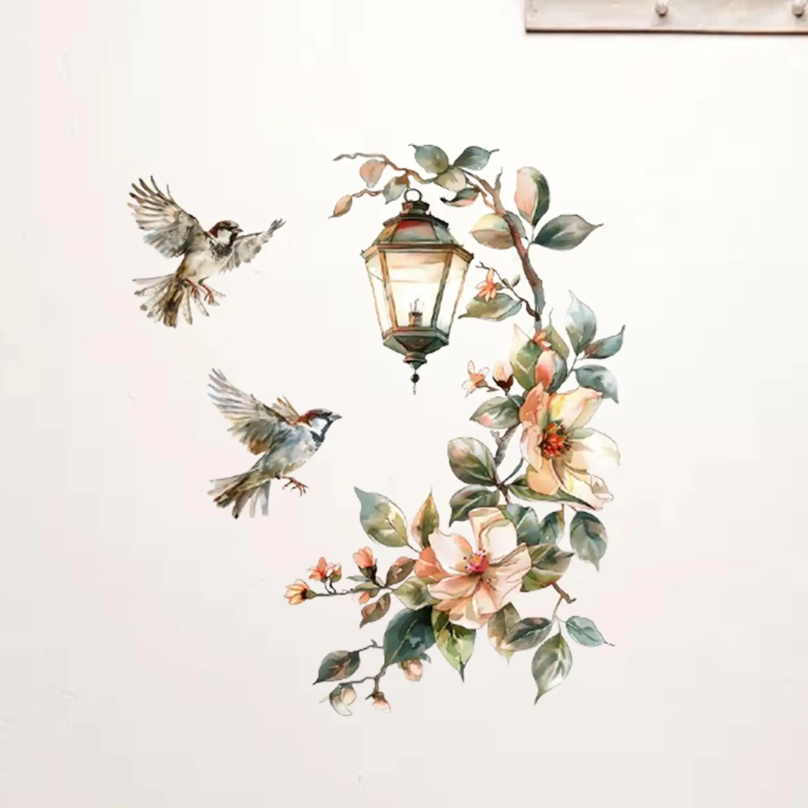 Наклейка на стену с цветами и птицами обои из ПВХ для угловой игровой комнаты