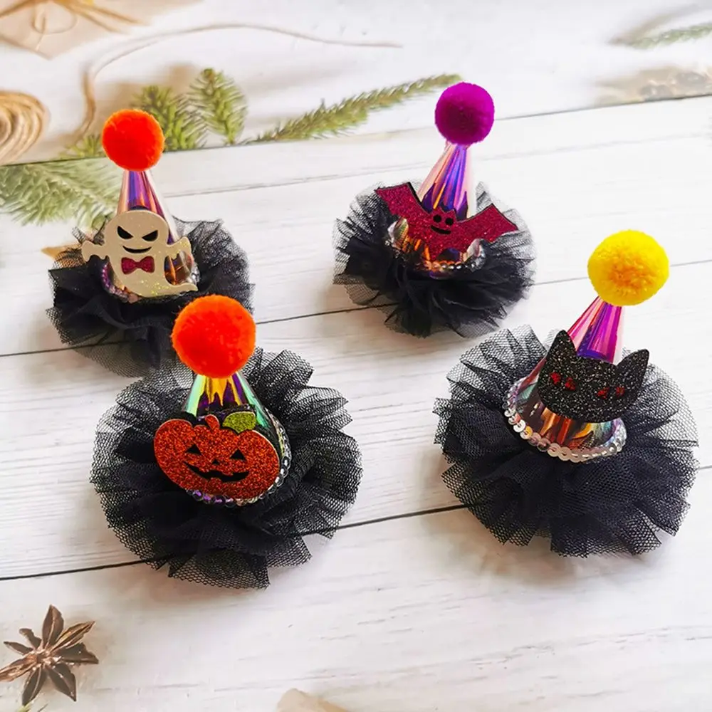 

Barrette Halloween Gift Glowing Cartoon Halloween Hat Hair Clip Halloween Headwear Hair Accessories Children Hairpin