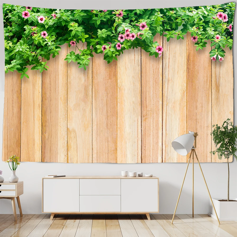 Настенный гобелен с растениями и цветами на камнях большой настенный недорогой в