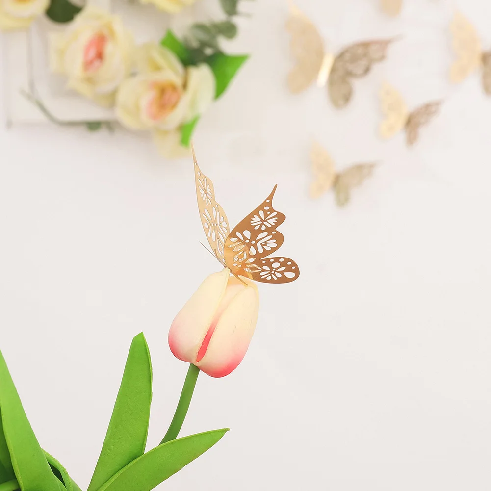 

12pcs 3D Butterfly Sticker Art Wall Mural Door Decals Home Decor DIY Bedroom Living Room Decoration Hollow Design Butterflies