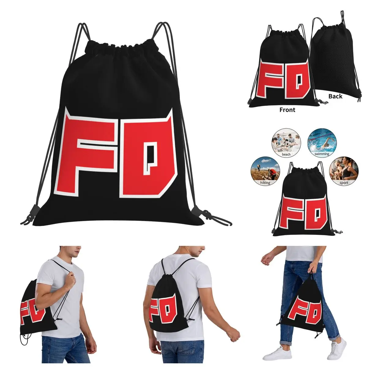 

Fabio And Quartararo 20 Style Drawstring Bags Gym Bag Cute Backpack Funny Geek Field pack