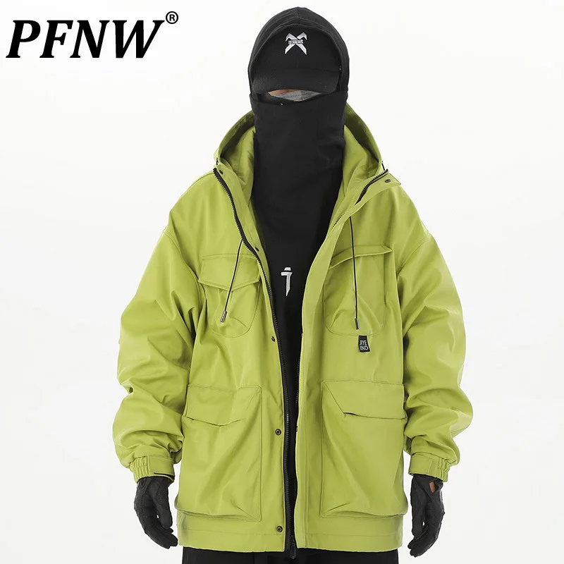 

PFNW Heavy Industry Autumn New Fashion Brand Multi Pocket Hooded Jacket Men's Darkwear Loose Casual Workwear Style Coats 12Z4101