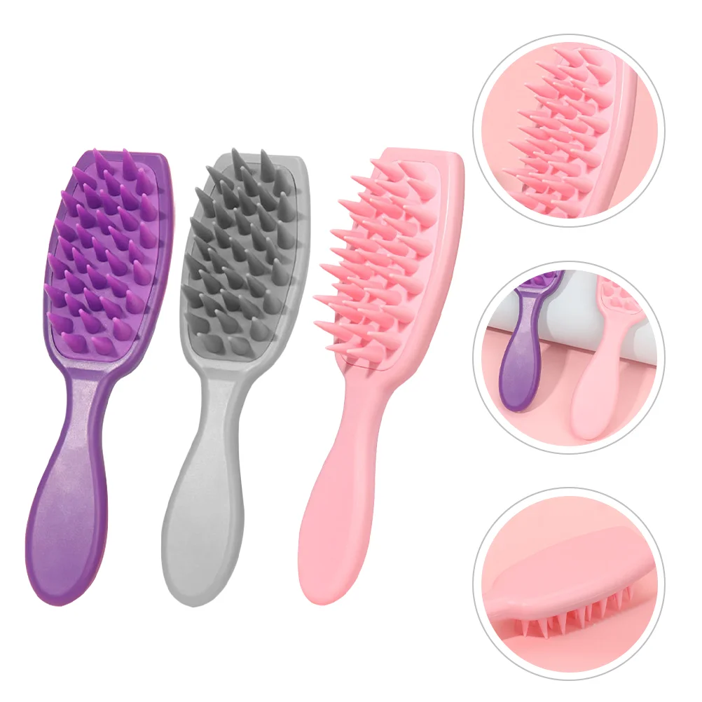 

3pcs Scalp Shampoo Brushes Silicone Combs Scalp Scrubber Scalp Care Hair Brushes