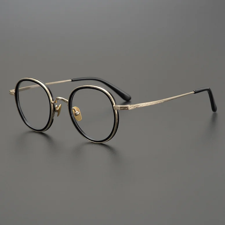 Очки в круглой оправе из чистого титана для мужчин и женщин винтажные оптические