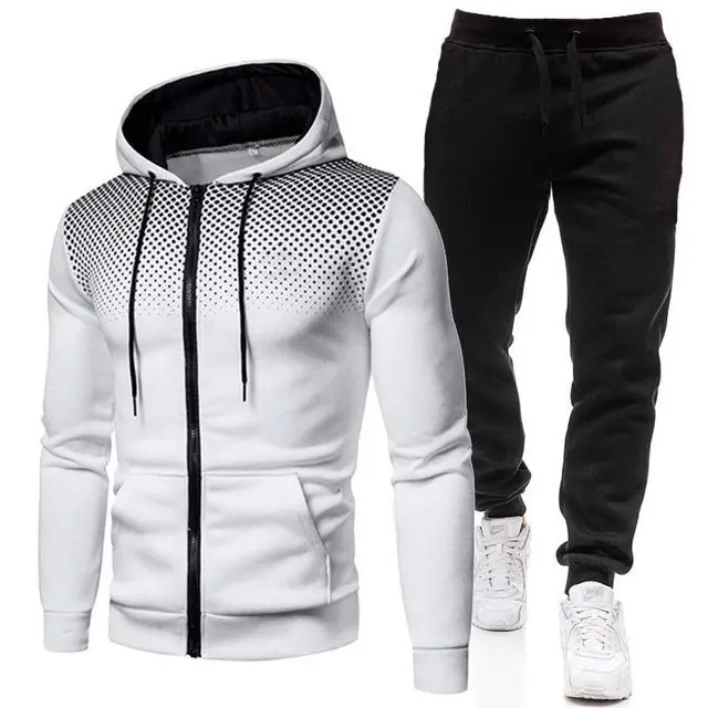 

2022 Men's Footballer zipper New Solid Color Pullover Streetwears Fleece Hooded Sweatshirts Hoodies Sweatpants Suits