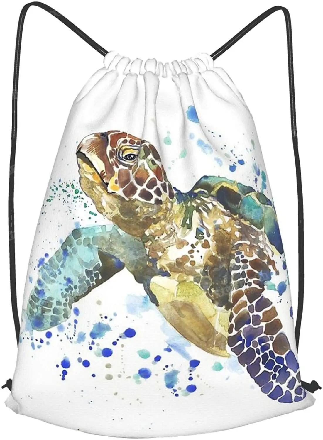 

Sea рюкзак черепаха Drawstring, путешествия Спорт Спортзал Sackpack Легкая водонепроницаемая сумка для мужчин женщин мужчин детей