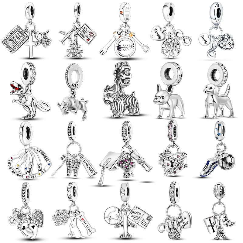 Шармы Plata De Ley 925 шармы-бусины из серии &quotФутбол&quot &quotсамолет&quot для путешествий