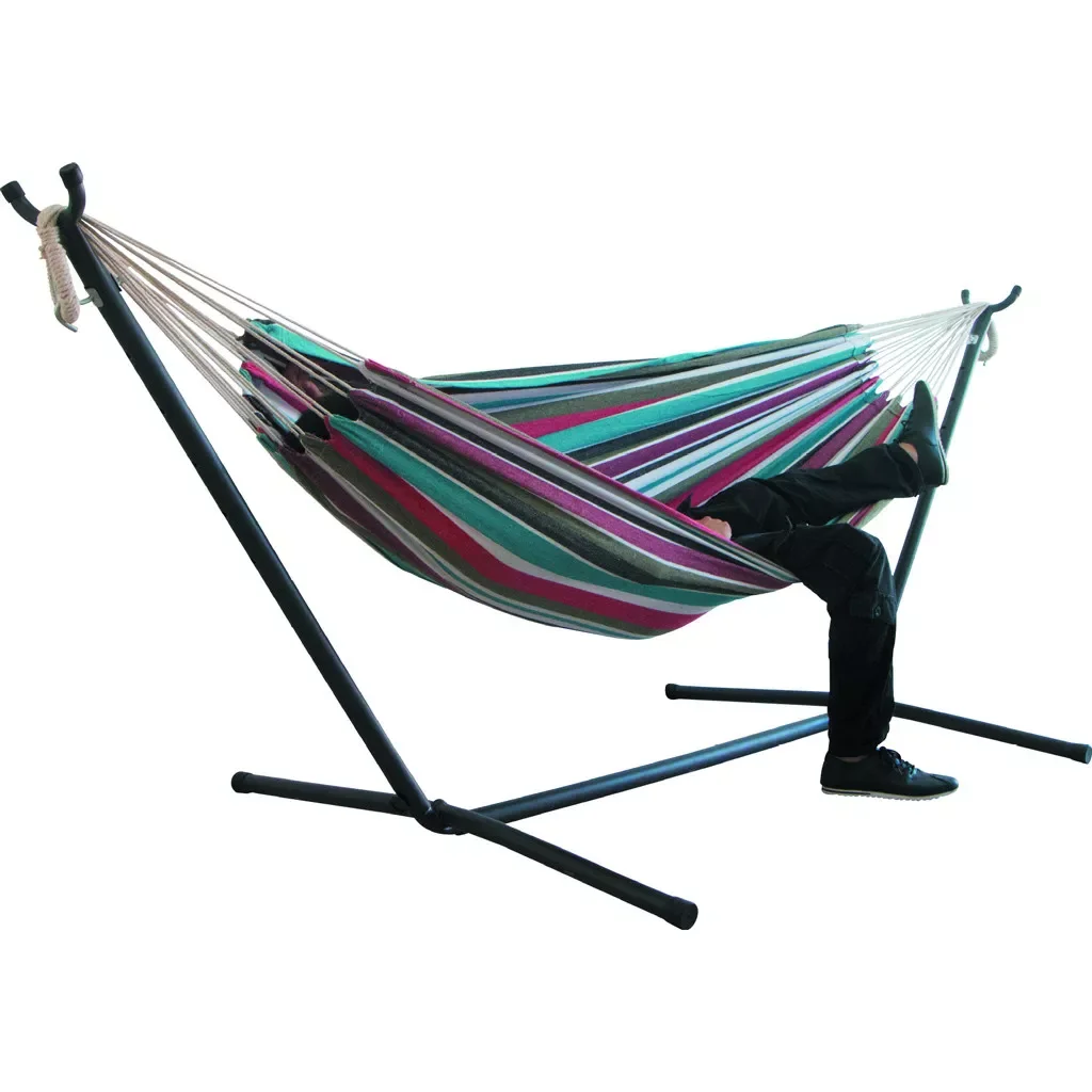 

Two-person Hammock Camping Thicken Swinging Chair Outdoor Hanging Bed Canvas Rocking Chair Not with Hammock Stand 200*150cm #40