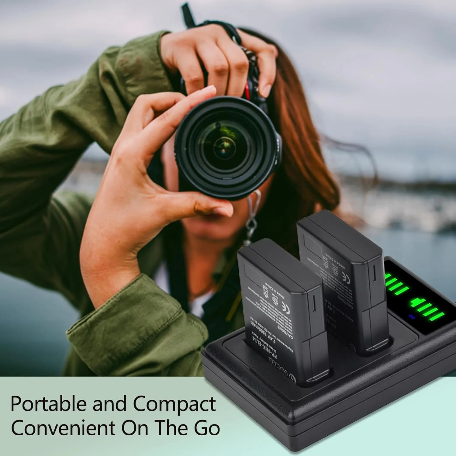 Фото Аккумулятор Pickle Power EN-EL14 EN-EL14a/двойное зарядное устройство для камеры D3500 D3400 D3300 D3200 D3100 D5600 D5500 D5300 D5200 D5100 DF №4