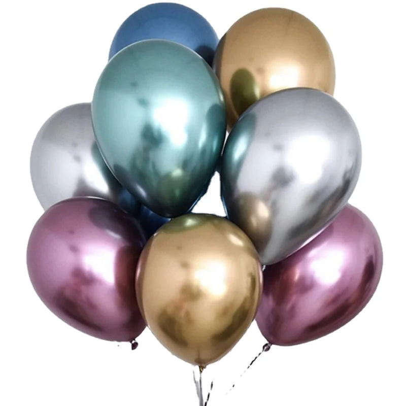 

10 Piece 12 Inch Metal Chrome Latex Balloons Shiny Metal Helium Balloons Globos Birthday Party Decorations