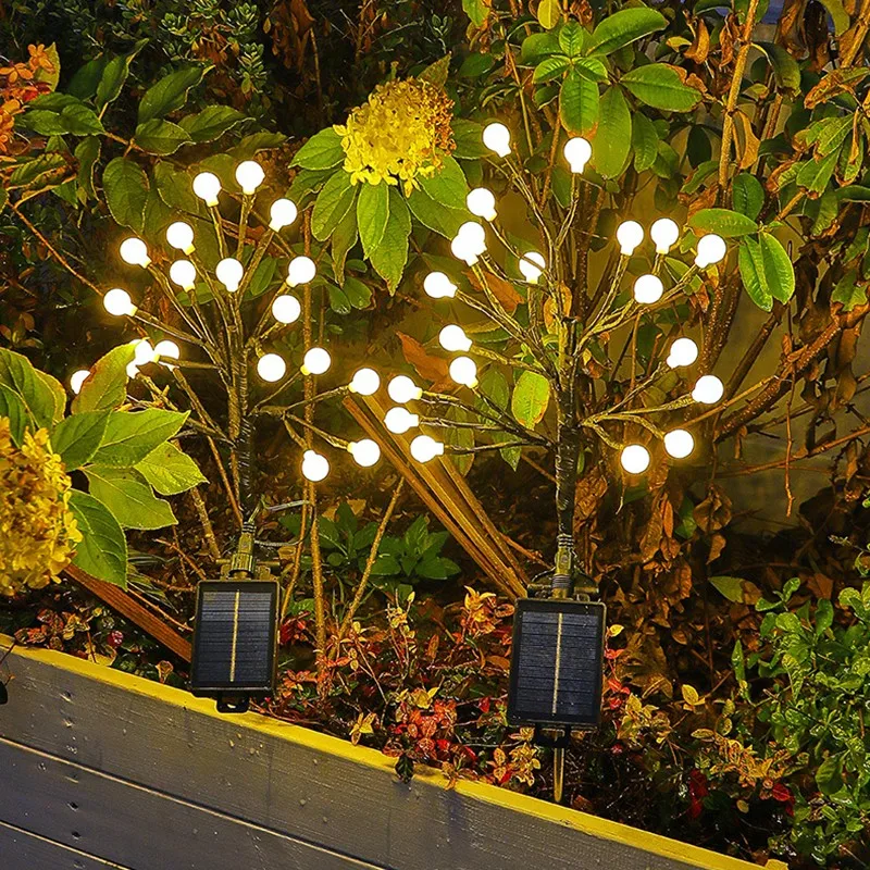 

Solar Lights Garden Decoration Outdoor Waterproof Round Ball Tree Lamp Solar Powered Garland Courtyard Lawn Fence Street Light