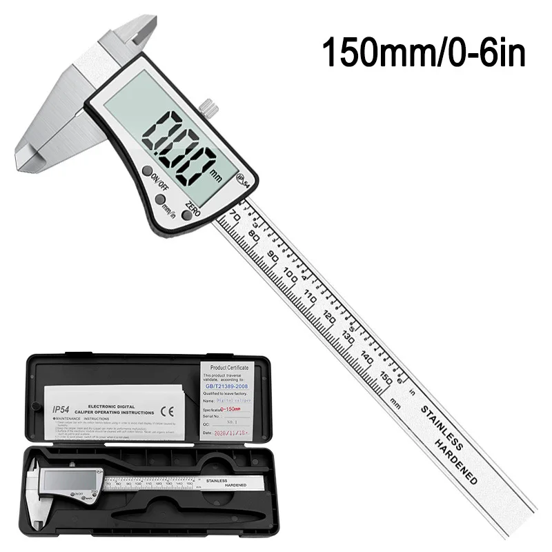 

IP54 Large Screen Electronic Digital Caliper Gauge High Precision Metal Stainless Steel 0-150mm Digital Vernier Caliper
