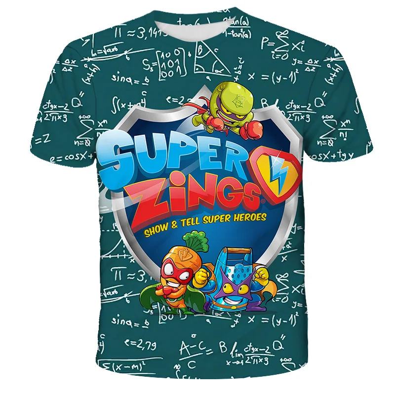 

Superzings Funny Cartoon Fashion T Shirt Kids Kawaii Super Zings T-shirt Kids Cute Anime Tshirt Children Top Tees Boys Girls