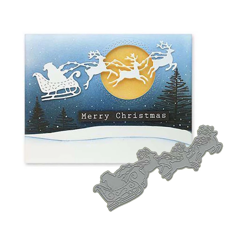 

Christmas Cutting Dies Scrapbooking Santa Claus Sled DIY Craft Deco Album Paper Card Making Embossed Decoration