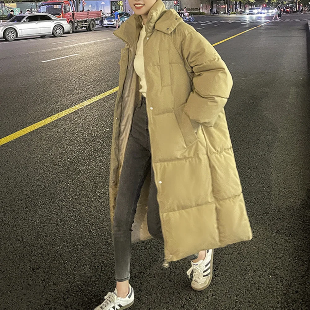 trench coats winter for women new in white long Cotton padded women's coat loose student Korean 	abrigos mujer invierno