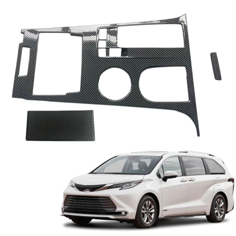 

Auto Carbon Fiber Central Gear Shift Panel Control Panel Decal Interior Modification For Toyota Sienna 2021 2022