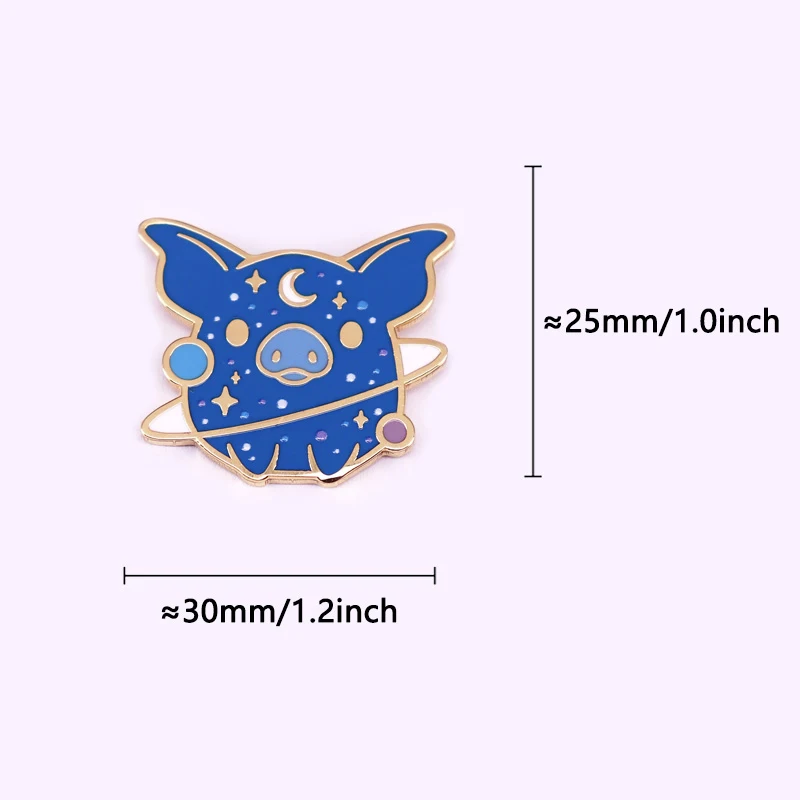 Эмалированная булавка в виде животного милая Летающая фотовселенная значок