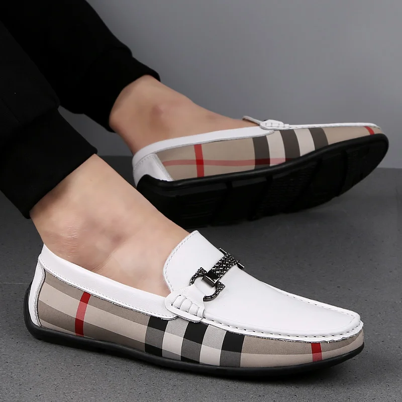 

2023 Men's Genuine Leather Dress Shoes Patchwork Leather Shoe Fashion Moccasins Wedding Party Shoes Men Loafers Oxford Shoes Men