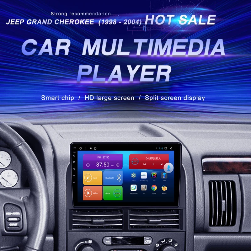 

Автомобильный DVD GPS-навигатор для Jeep Grand Cherokee 1998-2004, автомобильное радио, мультимедийный видеоплеер, навигация GPS, Android 10,0