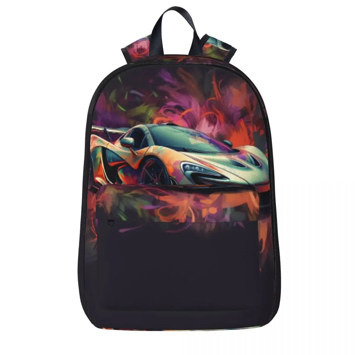 

Powerful Sports Car Backpack Colorful Painting Neon Daily Backpacks Boy Girl Designer Large School Bags Cute Rucksack