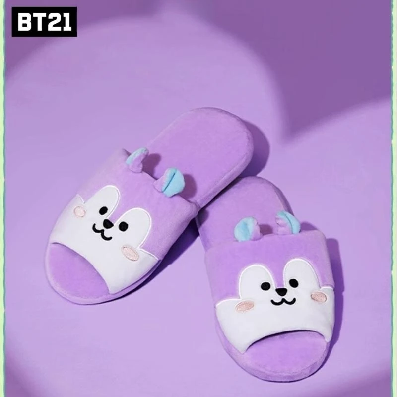 

Bt21 Mang Series Kawaii Plush Slippers Anime Casual Shoes Cartoon Line Friends Indoor Shoes Cute Idol Peripherals Souvenir Gifts